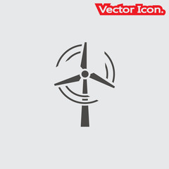 Windmill icon isolated sign symbol and flat style for app, web and digital design. Vector illustration.