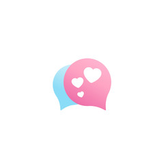 Dating app, love chat vector logo icon