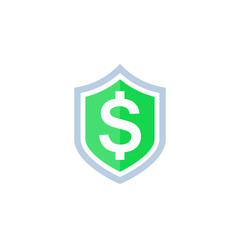 Shield with dollar vector icon