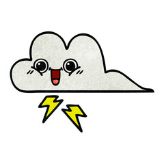 retro grunge texture cartoon storm cloud