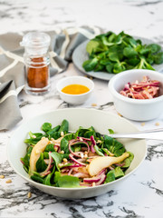 pear salad in a plate