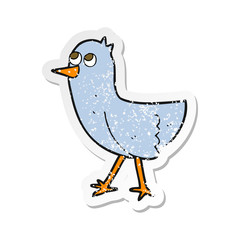 retro distressed sticker of a cartoon bird