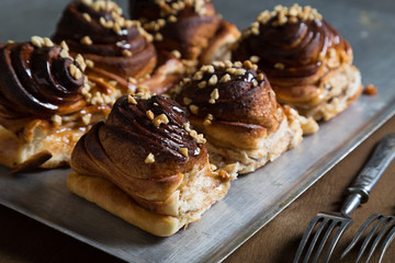 Fresh cinnamon and nut rolls
