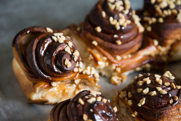 Fresh cinnamon and nut rolls