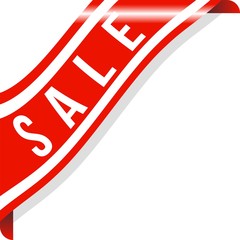 Corner Sale Ribbon Banner Vector, Illustration