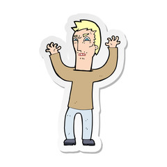 sticker of a cartoon angry man