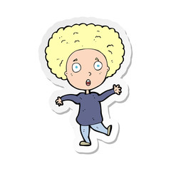 sticker of a cartoon startled person