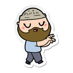 sticker of a cartoon man with beard