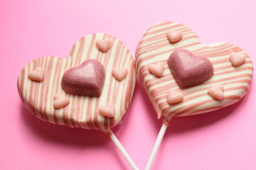 ハートのピンクチョコレート