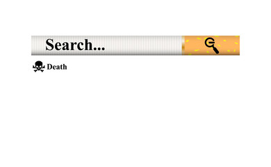 Searching...struggle of nicotine addiction, Simple concept. Search bar element design, search boxes ui template. Stop smoking cigarettes. Vector illustration.