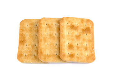 Crispy cracker isolated on white background