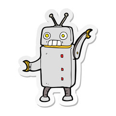 sticker of a cartoon funny robot
