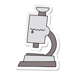 sticker of a cute cartoon microscope