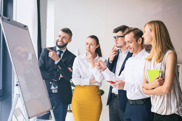 Meeting of business team working in office