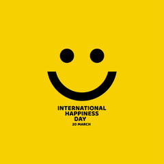International Happiness Day Vector Template Design Illustration