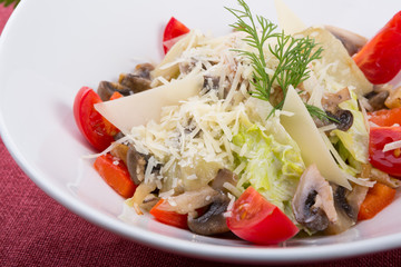 Classic caesar salad with parmesan cheese