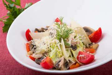 Classic caesar salad with parmesan cheese