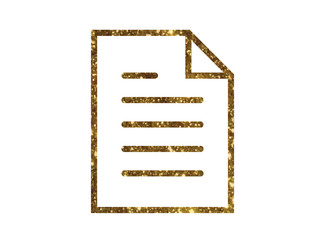 Gold glitter vector interface work file document line flat icon