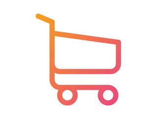 Gradient vector interface online checkout shopping cart line flat icon