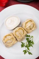 Asian manty dish stuffed with meat