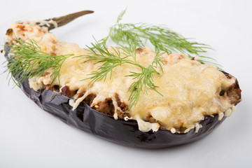 Eggplant baked with parmesan cheese