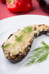 Eggplant baked with parmesan cheese