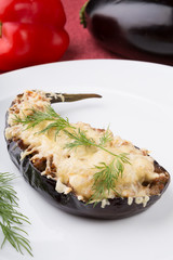 Eggplant baked with parmesan cheese