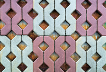 Colored paving slab with a beautiful high-quality texture close up.