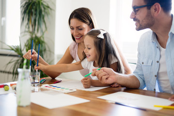 Fototapeta premium Happy family having fun time at home