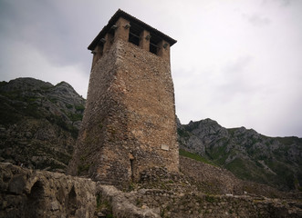 Landscape with ruins of Kruje castle, Albania