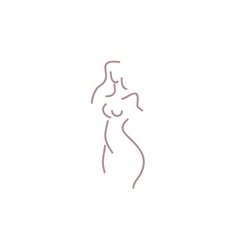 woman body shape vector line illustration