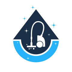 Cleaning services logo, icon. Vector illustration.