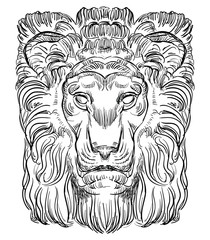 Vector stone lion