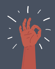 Gesture okay. Human hand.