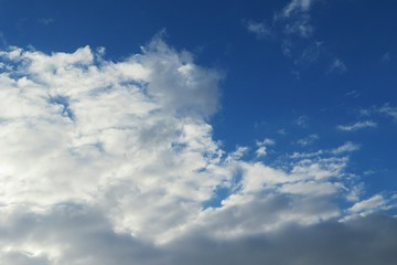 Beautiful clouds in blue sky, natural background