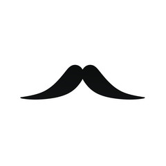 Strong man mustache flat style icon sign vector illustration isolated on white background. Symbol of the vintage dad or father web flat icon.