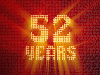 Golden number fifty-two years. 3D render