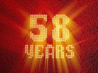 Golden number fifty-eight years. 3D render