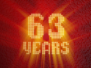 Golden number sixty-three years. 3D render