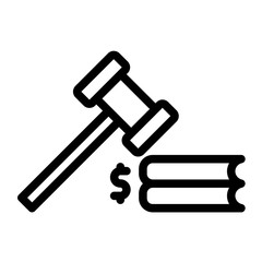 business law icon, outline black style