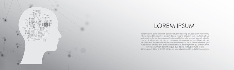 AI Artificial intelligence Concept Digital Network Banner Background Vector