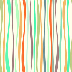 Materiał do szycia Colorful undulated shapes vector structure. Endless wallpaper. Pastel colors wave lines seamless pattern.