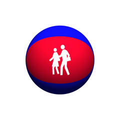 man and woman ball icon on square internet button 