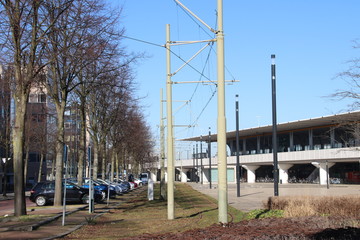 Fototapeta na wymiar Former tram station at Voorburg train station in the Netherlands