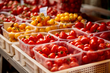 background of many tomatoes sold on the market
