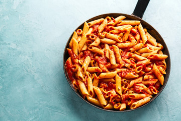 Classic penne pasta with tomato sauce