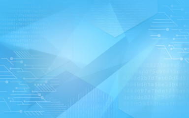Data technology blue background - graphic elements and numbers combined into composition
