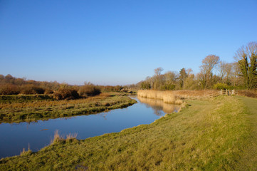 Fototapeta na wymiar Cuckmere river at cuckmere valley, East Sussex, UK.