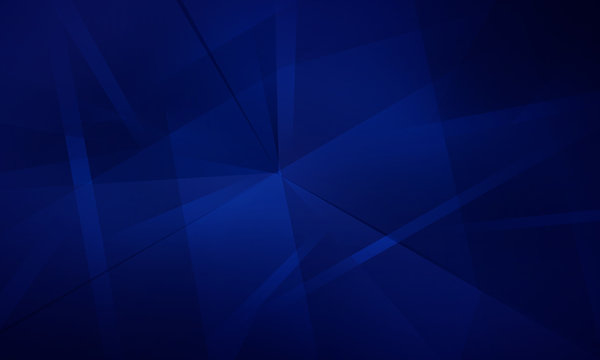 Dark blue background with abstract graphic elements.