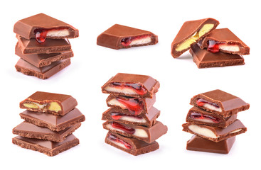 set chocolate with fruit filling